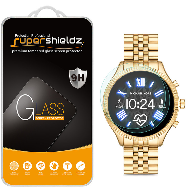 [2-Pack] Supershieldz for Ticwatch GTX Tempered Glass Screen Protector, Anti-Scratch, Anti-Fingerprint, Bubble Free