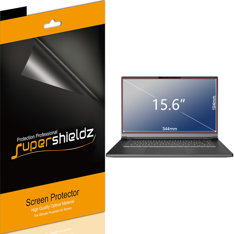 [3-Pack] Supershieldz for Universal 15.6 inch with 16:9 Aspect Ratio Laptop Screen Protector, (344mm x 194mm), Anti-Bubble High Definition (HD) Clear Shield