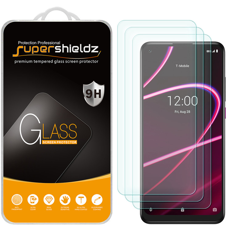 [3-Pack] Supershieldz for T-Mobile Revvl 5G Tempered Glass Screen Protector, Anti-Scratch, Anti-Fingerprint, Bubble Free