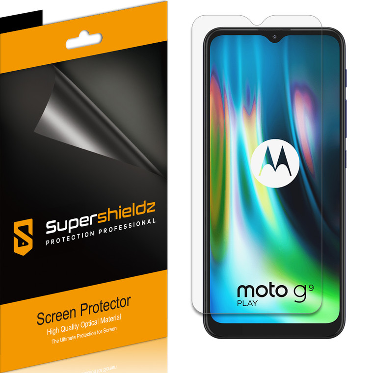 [6-Pack] Supershieldz for Motorola Moto G9/ Moto G9 Play Screen Protector, Anti-Bubble High Definition (HD) Clear Shield