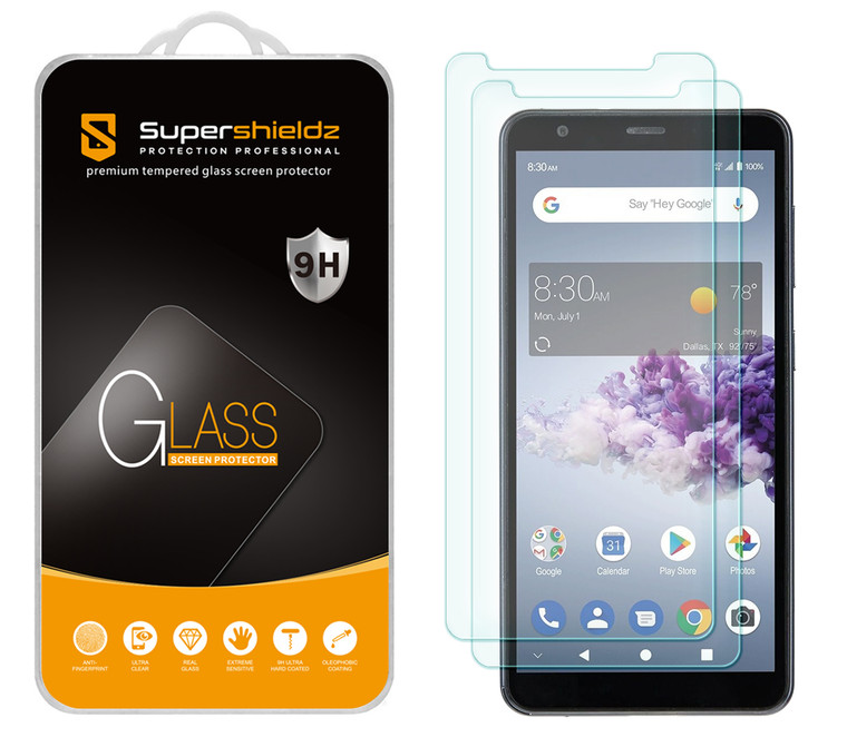 [2-Pack] Supershieldz for ZTE Blade A3 Prime Tempered Glass Screen Protector, Anti-Scratch, Anti-Fingerprint, Bubble Free