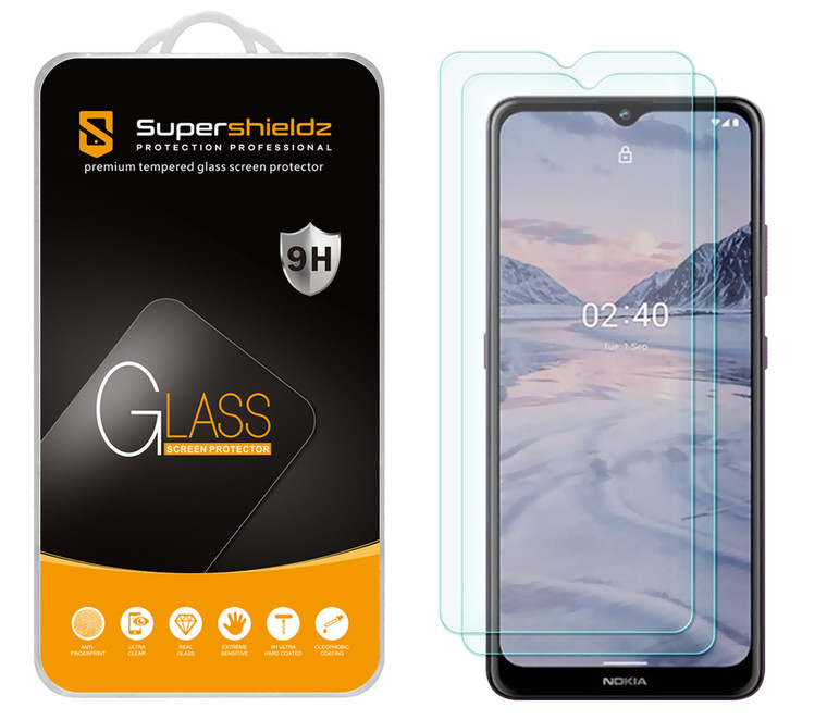 [2-Pack] Supershieldz for Nokia 2.4 Tempered Glass Screen Protector, Anti-Scratch, Anti-Fingerprint, Bubble Free