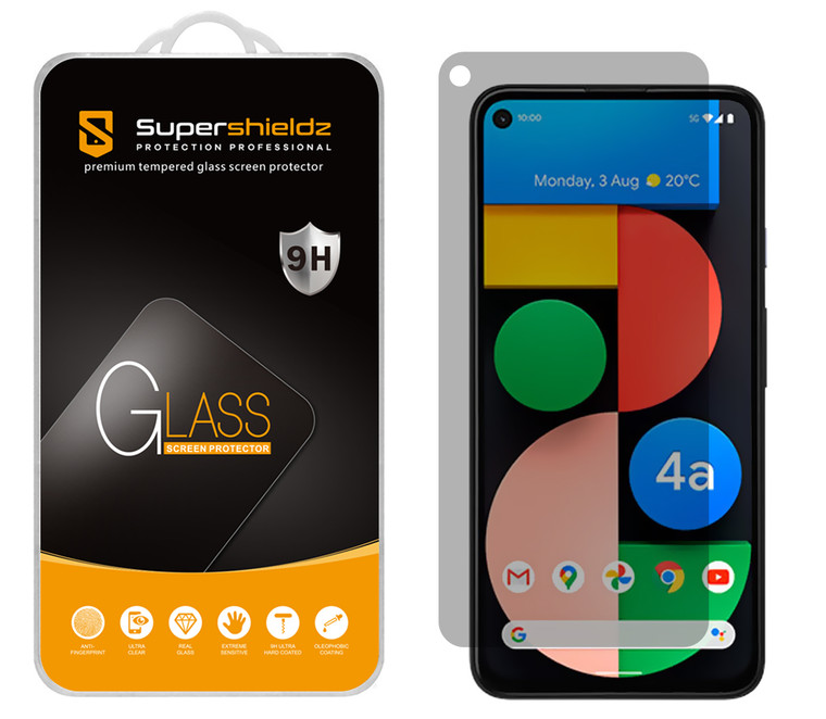 [2-Pack] Supershieldz for Google Pixel 4a 5G UW / Pixel 4a 5G Privacy Anti-Spy Tempered Glass Screen Protector, Anti-Scratch, Anti-Fingerprint, Bubble Free