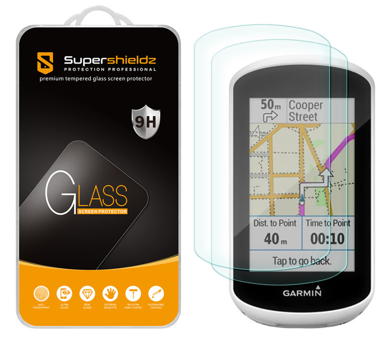 [2-Pack] Supershieldz for Garmin Edge Explore Tempered Glass Screen Protector, Anti-Scratch, Anti-Fingerprint, Bubble Free