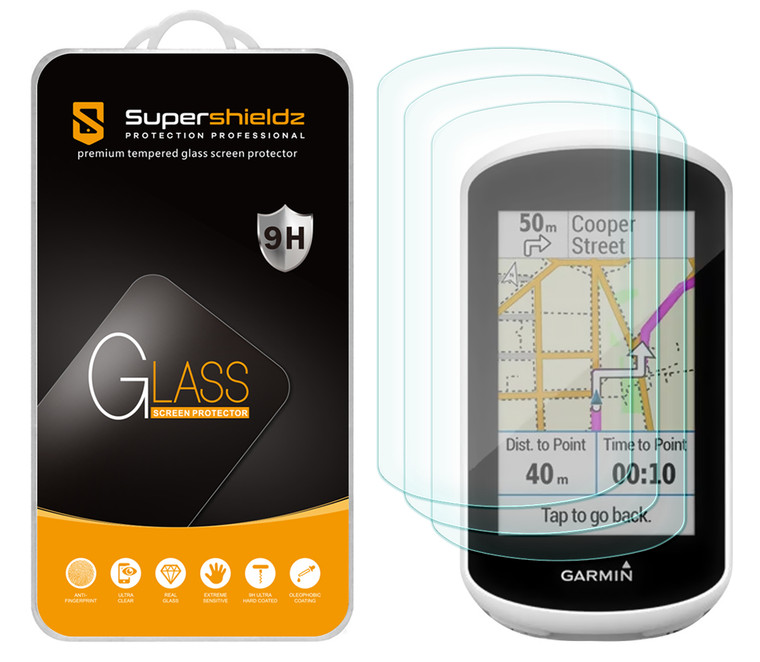 [3-Pack] Supershieldz for Garmin Edge Explore Tempered Glass Screen Protector, Anti-Scratch, Anti-Fingerprint, Bubble Free