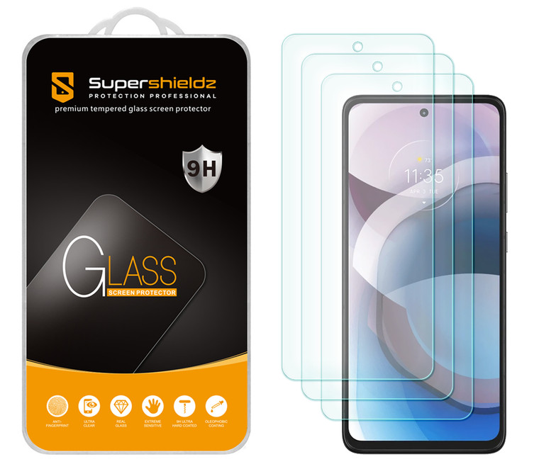 [3-Pack] Supershieldz for Motorola One 5G Ace / One 5G UW Ace / Moto G 5G Tempered Glass Screen Protector, Anti-Scratch, Anti-Fingerprint, Bubble Free