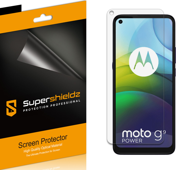 [6-Pack] Supershieldz for Motorola Moto G9 Power Screen Protector, Anti-Bubble High Definition (HD) Clear Shield