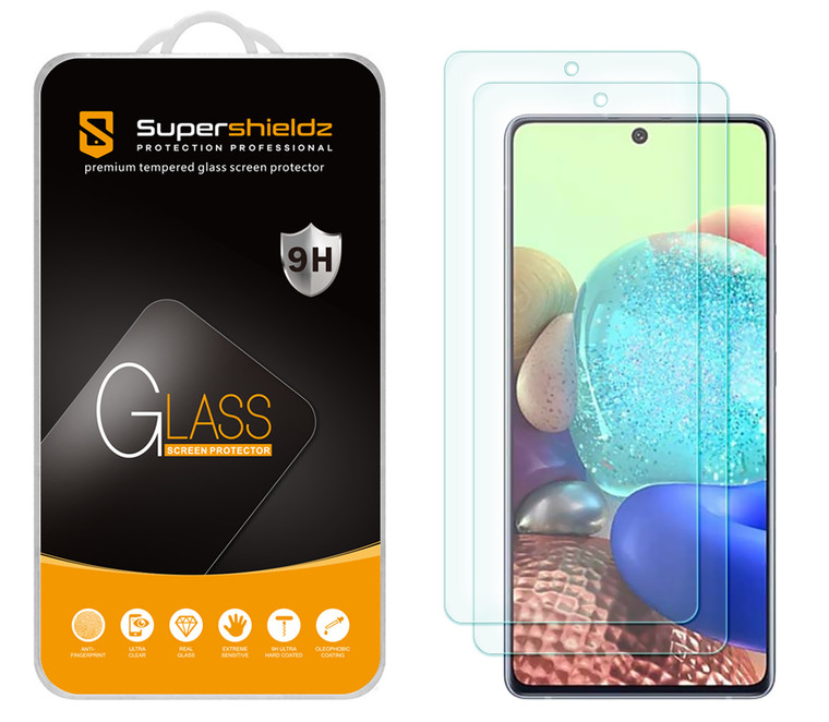 [2-Pack] Supershieldz for Samsung Galaxy A72/ A72 5G Tempered Glass Screen Protector, Anti-Scratch, Anti-Fingerprint, Bubble Free