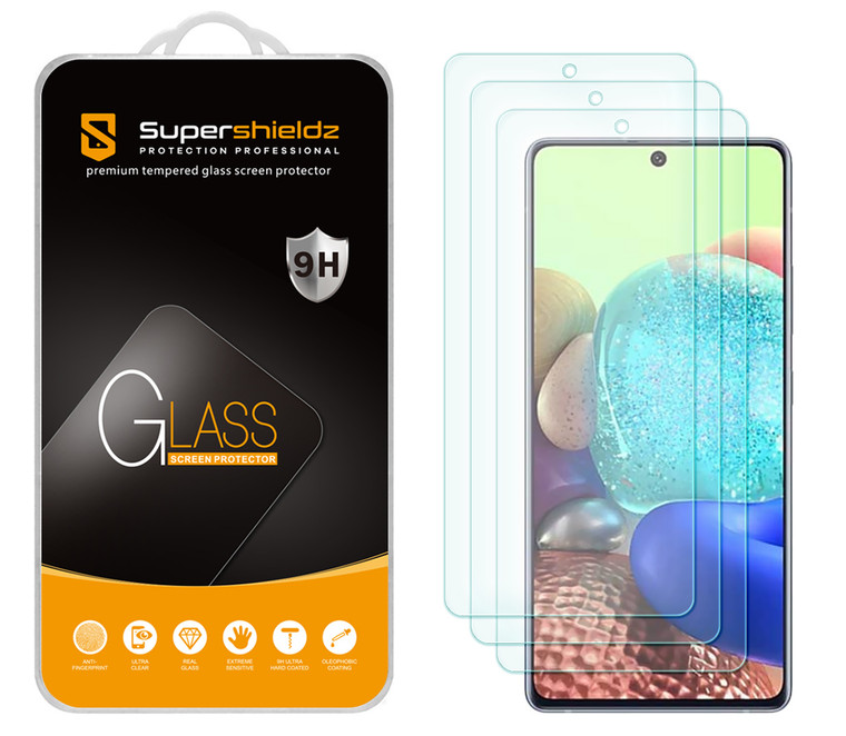 [3-Pack] Supershieldz for Samsung Galaxy A72/ A72 5G Tempered Glass Screen Protector, Anti-Scratch, Anti-Fingerprint, Bubble Free