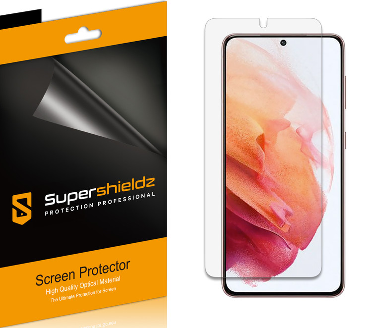 [6-Pack] Supershieldz for Samsung Galaxy S21 5G Screen Protector, Anti-Bubble High Definition (HD) Clear Shield