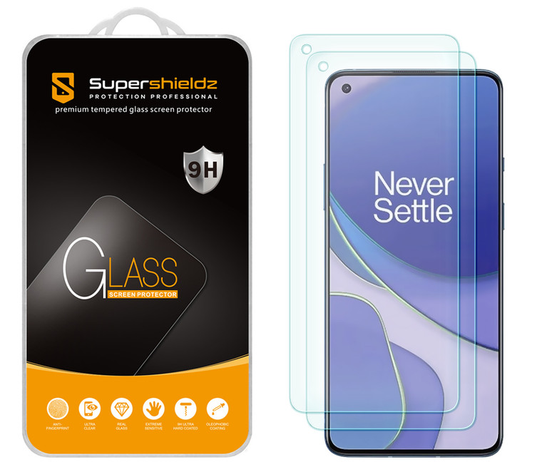 [2-Pack] Supershieldz for OnePlus 9 Lite Tempered Glass Screen Protector, Anti-Scratch, Anti-Fingerprint, Bubble Free