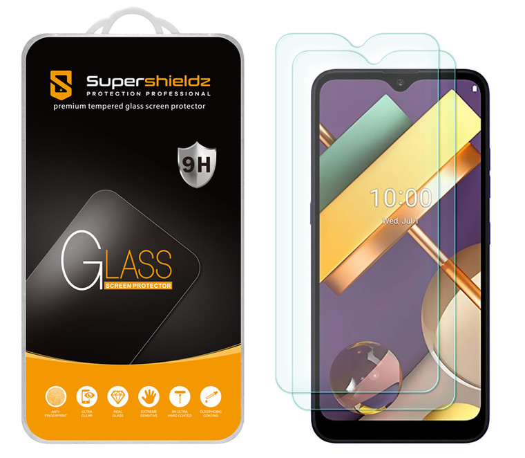 [2-Pack] Supershieldz for LG K22 / K22 Plus Tempered Glass Screen Protector, Anti-Scratch, Anti-Fingerprint, Bubble Free