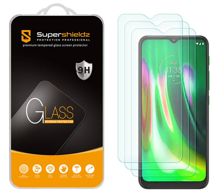 [3-Pack] Supershieldz for Motorola Moto G30 / Moto G50 Tempered Glass Screen Protector, Anti-Scratch, Anti-Fingerprint, Bubble Free