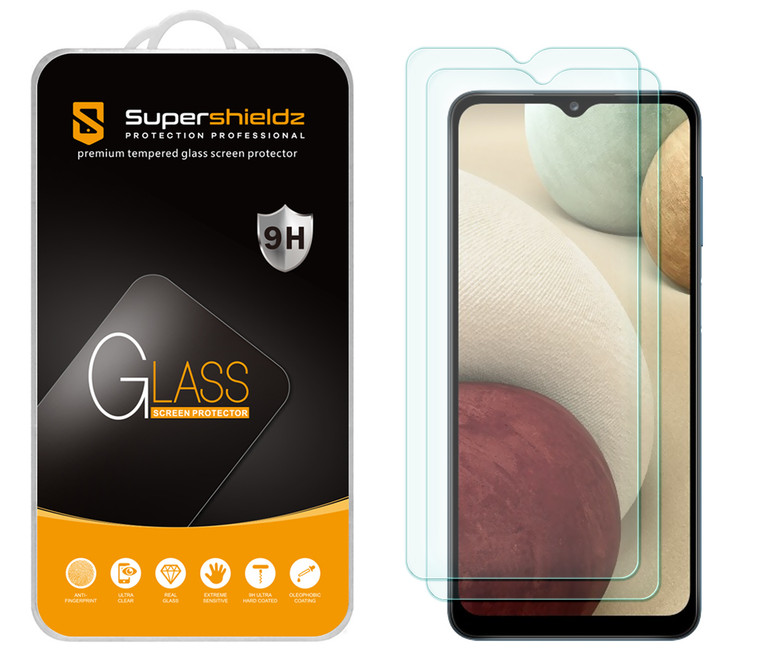 [2-Pack] Supershieldz for Samsung Galaxy A13 LTE / Galaxy A13 5G / Galaxy A12 Tempered Glass Screen Protector, Anti-Scratch, Anti-Fingerprint, Bubble Free