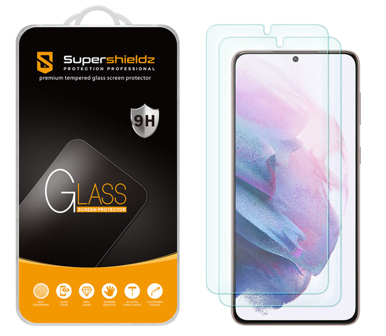 [2-Pack] Supershieldz for Samsung Galaxy S21 Plus 5G Tempered Glass Screen Protector, Anti-Scratch, Anti-Fingerprint, Bubble Free