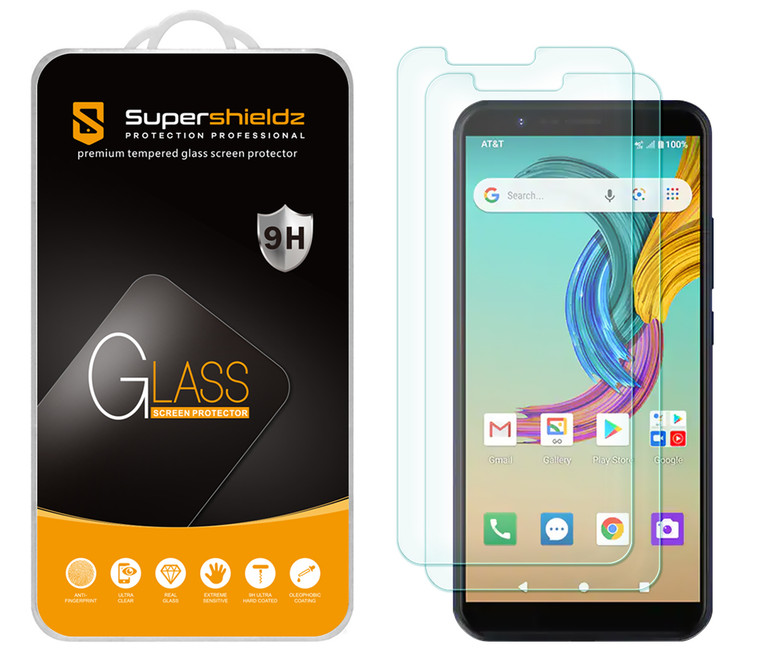 [2-Pack] Supershieldz for AT&T Fusion Z Tempered Glass Screen Protector, Anti-Scratch, Anti-Fingerprint, Bubble Free