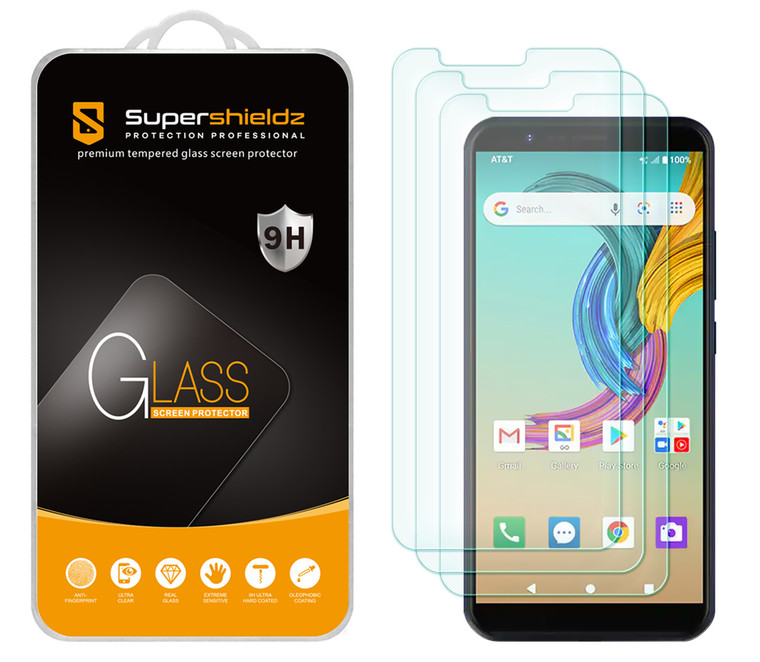 [3-Pack] Supershieldz for AT&T Fusion Z Tempered Glass Screen Protector, Anti-Scratch, Anti-Fingerprint, Bubble Free