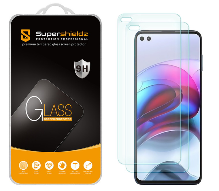 [2-Pack] Supershieldz for Motorola Moto G100 Tempered Glass Screen Protector, Anti-Scratch, Anti-Fingerprint, Bubble Free