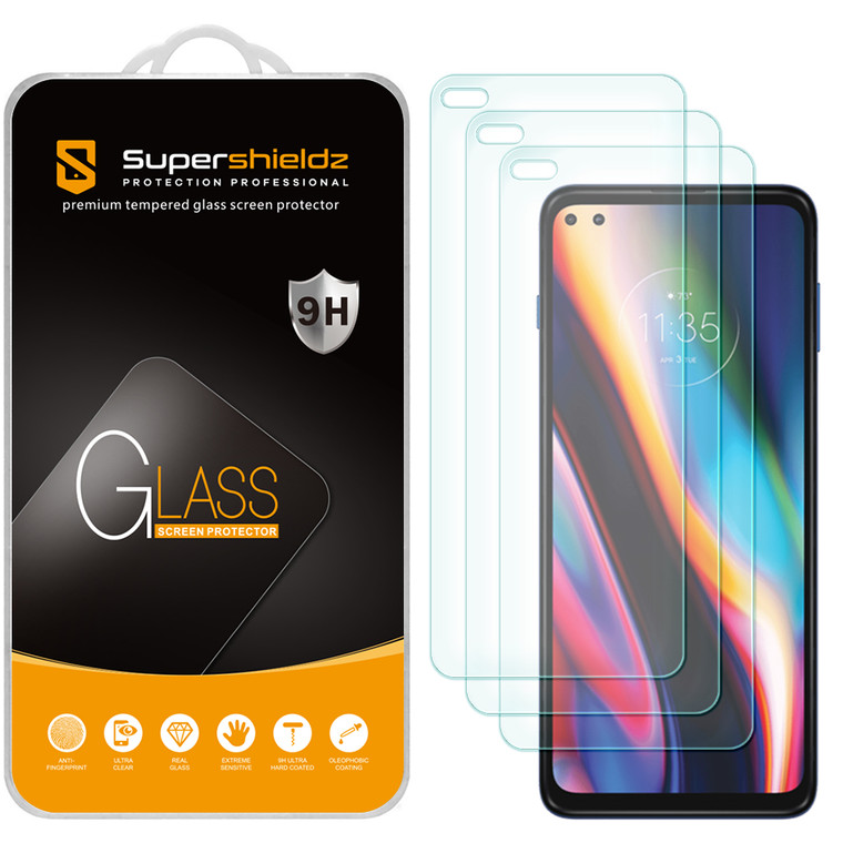 [3-Pack] Supershieldz for Motorola Moto G100 Tempered Glass Screen Protector, Anti-Scratch, Anti-Fingerprint, Bubble Free