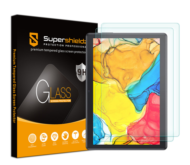 [2-Pack] Supershieldz for Dragon Touch MAX10 Plus Tablet (10.1 inch) Tempered Glass Screen Protector, Anti-Scratch, Anti-Fingerprint, Bubble Free