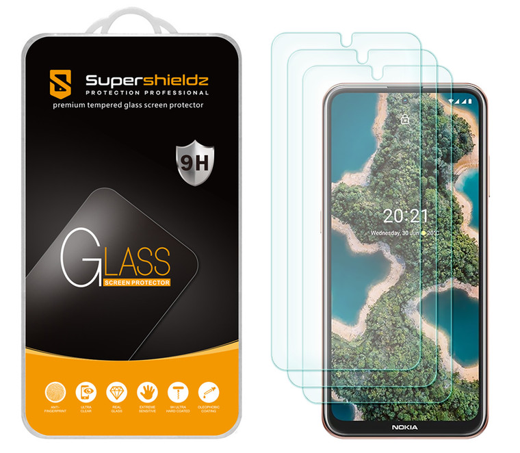[3-Pack] Supershieldz for Nokia X20/ X10 Tempered Glass Screen Protector, Anti-Scratch, Anti-Fingerprint, Bubble Free