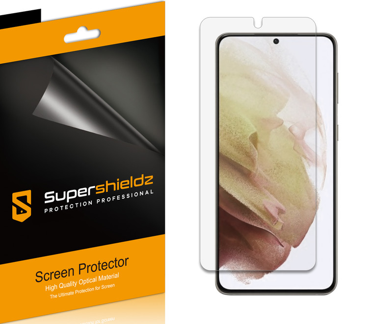 [6-Pack] Supershieldz for Samsung Galaxy S21 FE 5G Screen Protector, Anti-Bubble High Definition (HD) Clear Shield