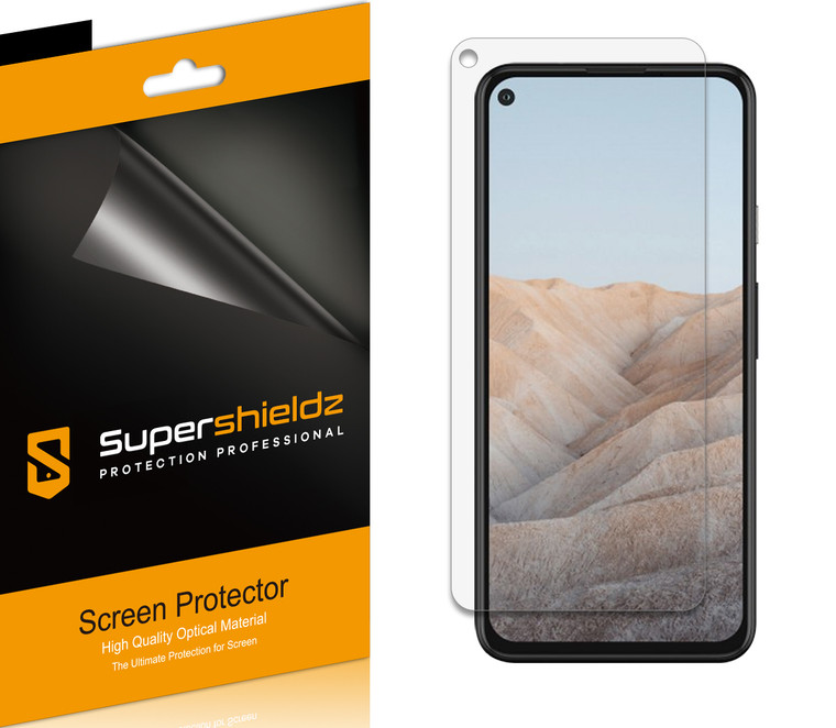 [6-Pack] Supershieldz for Google Pixel 5a 5G Screen Protector, Anti-Bubble High Definition (HD) Clear Shield