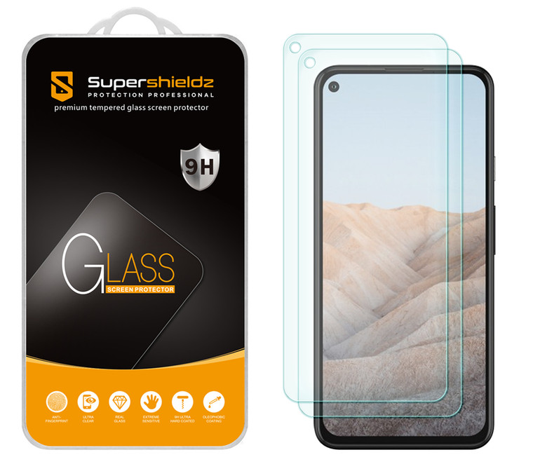 [2-Pack] Supershieldz for Google Pixel 5a 5G Tempered Glass Screen Protector, Anti-Scratch, Anti-Fingerprint, Bubble Free