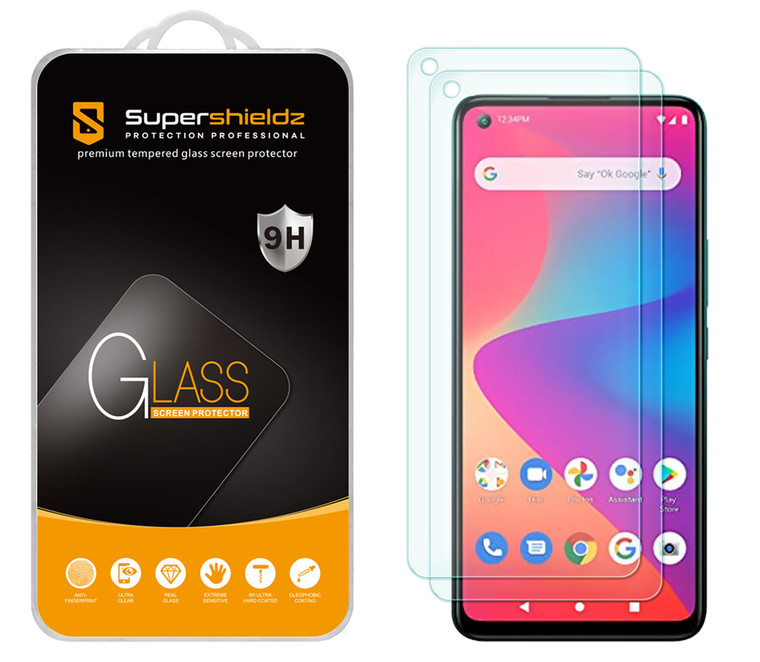 [2-Pack] Supershieldz for BLU V91 Tempered Glass Screen Protector, Anti-Scratch, Anti-Fingerprint, Bubble Free