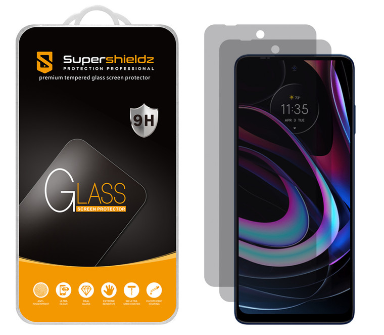 [2-Pack] Supershieldz for Motorola Edge 2021 / Motorola Edge 5G UW Privacy Anti-Spy Tempered Glass Screen Protector, Anti-Scratch, Bubble Free