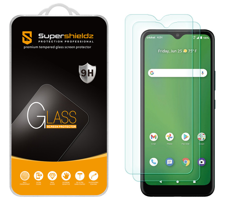 [2-Pack] Supershieldz for Cricket Ovation 2/ AT&T Maestro Max Tempered Glass Screen Protector, Anti Scratch, Bubble Free