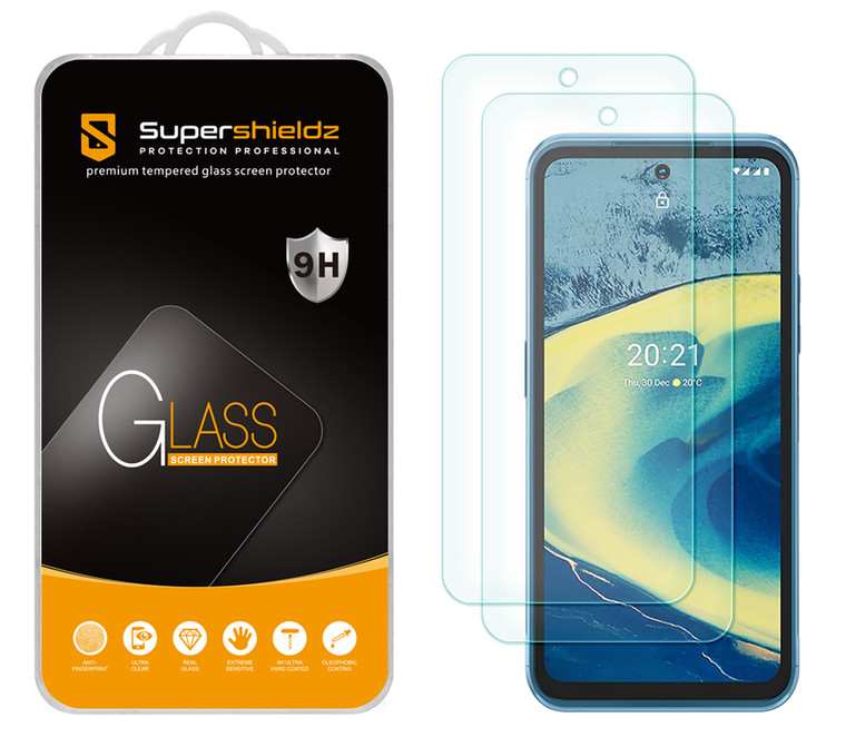 [2-Pack] Supershieldz for Nokia XR20 Tempered Glass Screen Protector, Anti Scratch, Bubble Free