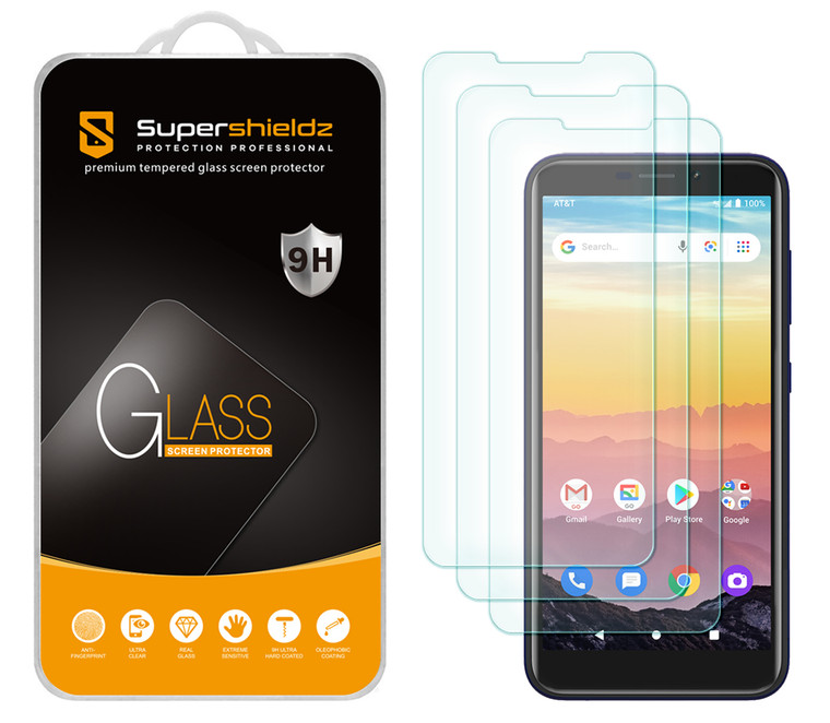 [3-Pack] Supershieldz for AT&T Calypso 2/ Calypso/ Cricket Debut/ Cricket Vision 3 Tempered Glass Screen Protector, Anti Scratch, Bubble Free