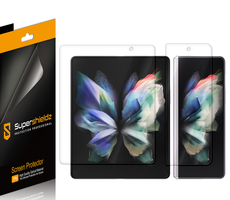 (2 Pack) Supershieldz Designed for Samsung Galaxy Z Fold 3 5G Screen Protector, (Full Coverage) High Definition Clear Shield (TPU)