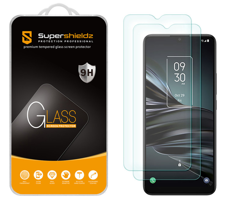 (2 Pack) Supershieldz Designed for Alcatel TCL A4X 5G / TCL 20 XE Tempered Glass Screen Protector, Anti Scratch, Bubble Free