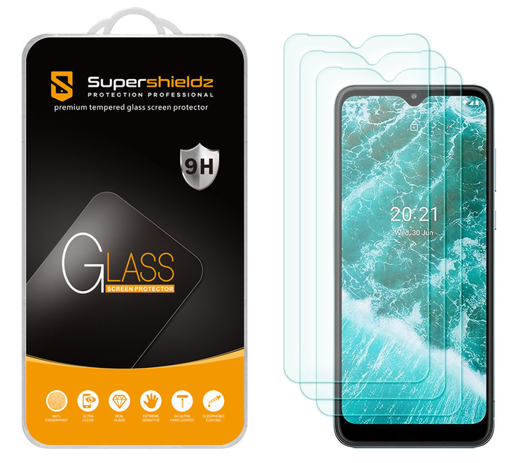 (3 Pack) Supershieldz Designed for Nokia C30 Tempered Glass Screen Protector, Anti Scratch, Bubble Free