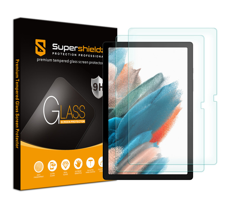 (2 Pack) Supershieldz Designed for Samsung Galaxy Tab A8 10.5 inch (2021) Screen Protector, (Tempered Glass) Anti Scratch, Bubble Free