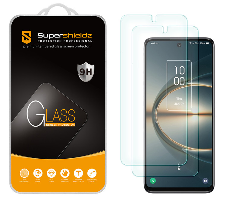 (2 Pack) Supershieldz Designed for TCL 30 V 5G Tempered Glass Screen Protector, Anti Scratch, Bubble Free