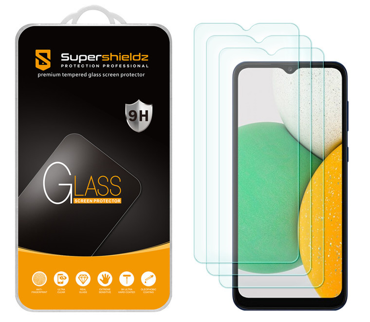 (3 Pack) Supershieldz Designed for Samsung Galaxy A03 Tempered Glass Screen Protector, Anti Scratch, Bubble Free