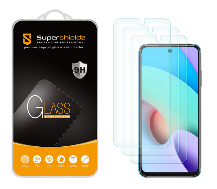 (3 Pack) Supershieldz Designed for Xiaomi Redmi 10 Tempered Glass Screen Protector, Anti Scratch, Bubble Free