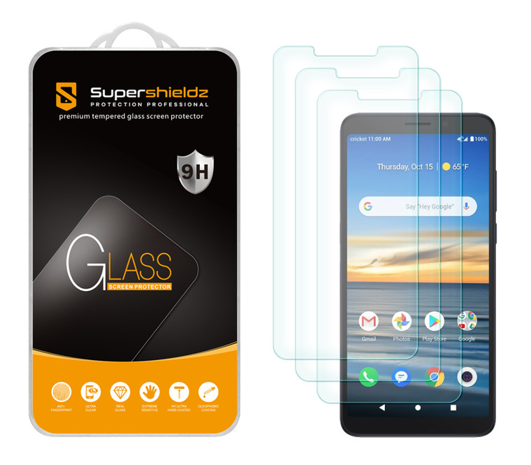 (3 Pack) Supershieldz Designed for Alcatel Lumos and Alcatel Axel Tempered Glass Screen Protector, Anti Scratch, Bubble Free