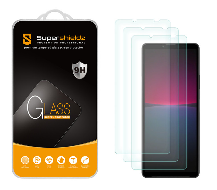 (3 Pack) Supershieldz Designed for Sony (Xperia 10 IV) Tempered Glass Screen Protector, Anti Scratch, Bubble Free