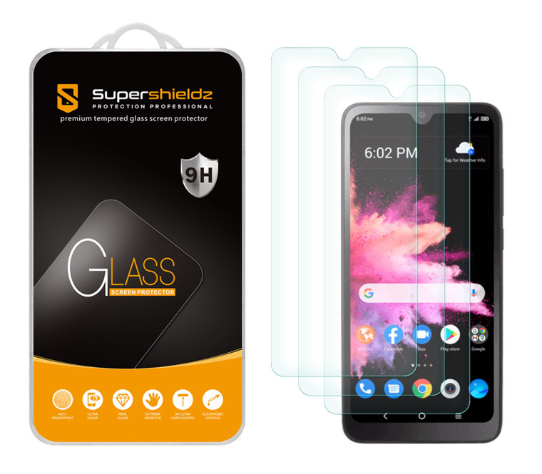 (3 Pack) Supershieldz Designed for Alcatel TCL 30 Z/ TCL 30Z / TCL 30 LE Tempered Glass Screen Protector, Anti Scratch, Bubble Free