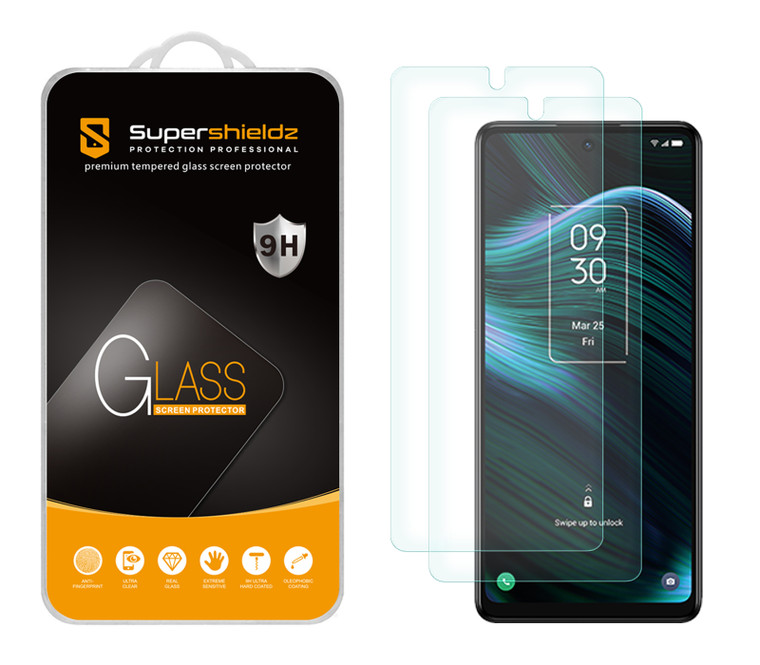 (2 Pack) Supershieldz Designed for TCL Stylus 5G Tempered Glass Screen Protector, Anti Scratch, Bubble Free