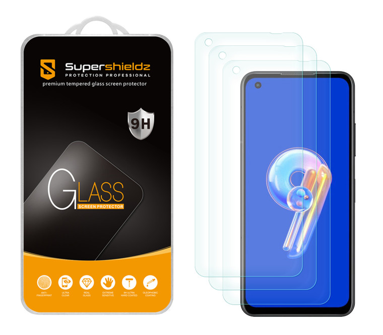 (3 Pack) Supershieldz Designed for Asus Zenfone 9 Tempered Glass Screen Protector, Anti Scratch, Bubble Free