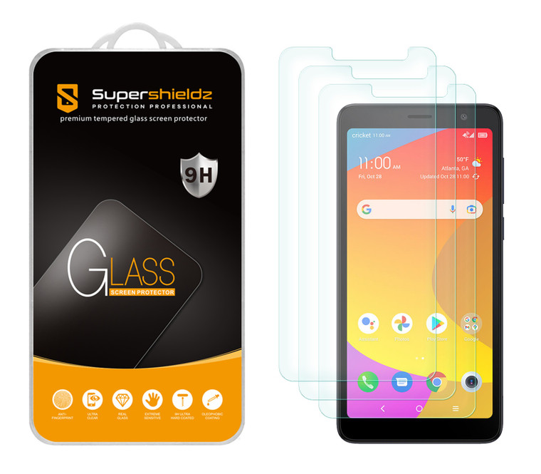 (3 Pack) Supershieldz Designed for TCL Ion Z Tempered Glass Screen Protector, Anti Scratch, Bubble Free