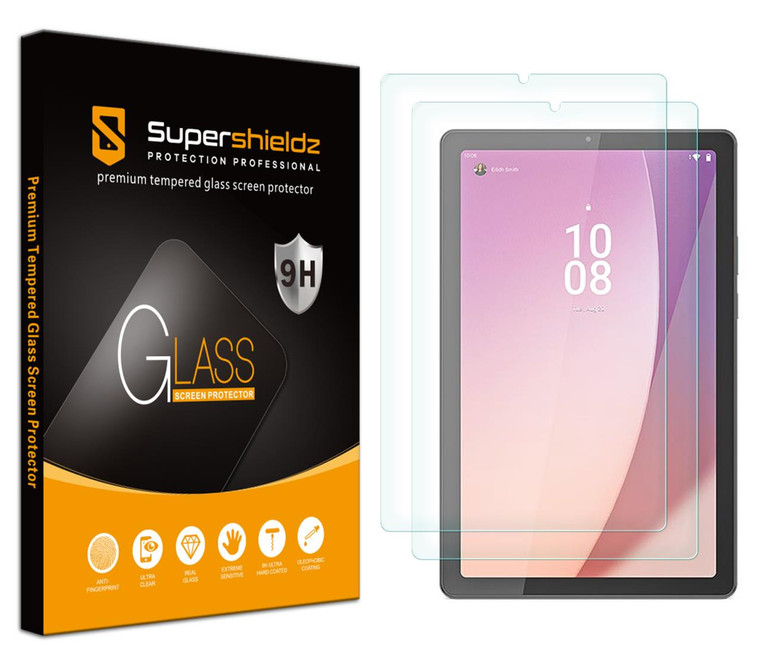 (2 Pack) Supershieldz Designed for Lenovo Tab M9 (9 inch) Screen Protector, (Tempered Glass) Anti Scratch, Bubble Free