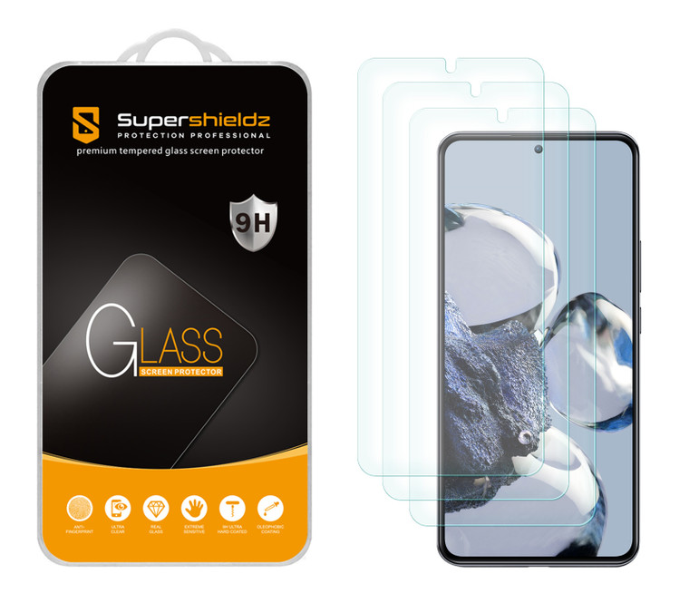 (3 Pack) Supershieldz Designed for Xiaomi 12T Pro 5G Tempered Glass Screen Protector, Anti Scratch, Bubble Free