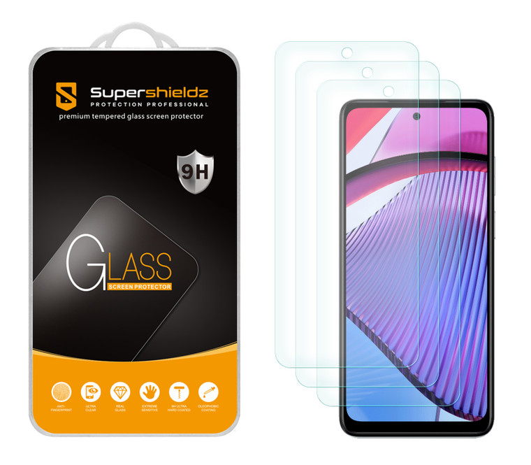 (3 Pack) Supershieldz Designed for Motorola Moto G 5G (2023) Tempered Glass Screen Protector, Anti Scratch, Bubble Free