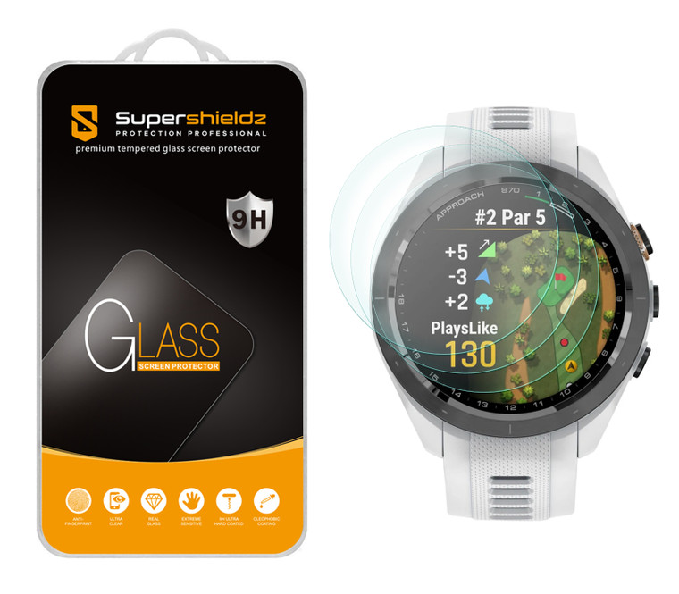 (3 Pack) Supershieldz Designed for Garmin Approach S70 (42mm) Tempered Glass Screen Protector, Anti Scratch, Bubble Free